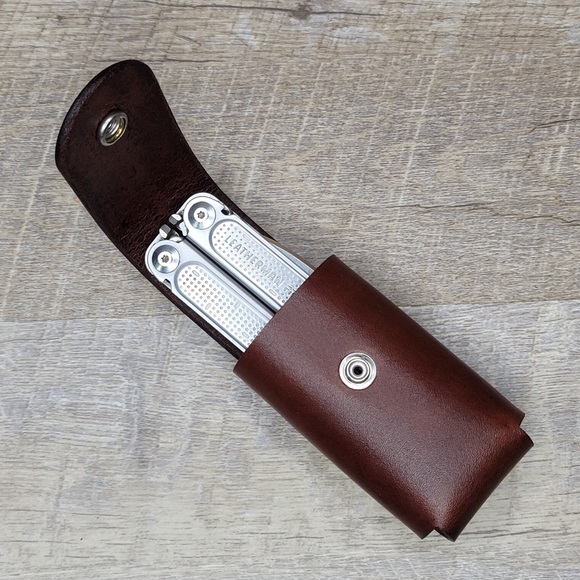 Leather Sheath Case Holster For Leatherman Free P2 P4 ARC Multitool BROWN - Picture 9 of 13